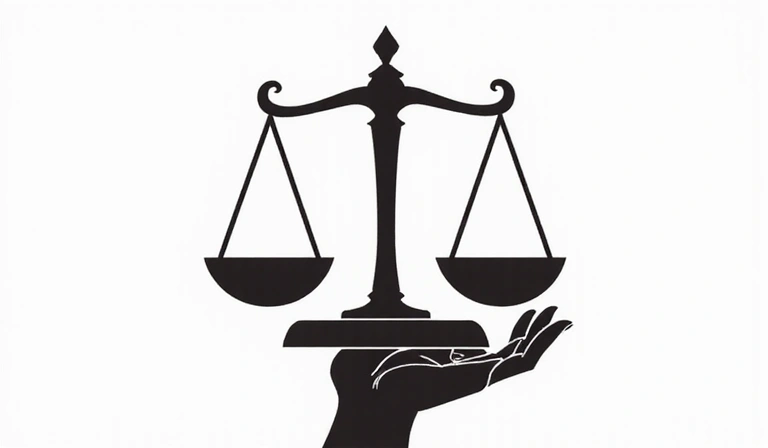 Icon of a responsible gaming symbol, like a hand holding a balance scale