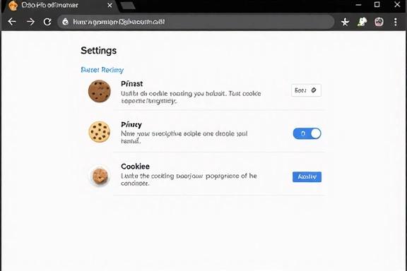 Browser settings interface