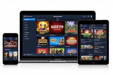 Multiple devices displaying casino games