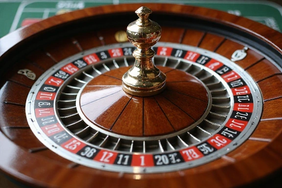 Roulette wheel with betting layout